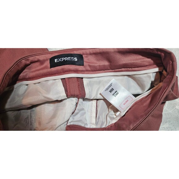 EXPRESS Straight Leg Women's 00R Pink Mauve Stretch Fabric High Waist Dress Pant - Picture 4 of 5